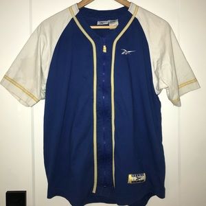 Vintage Y2K Reebok Athletics Zip-Up Baseball Tee